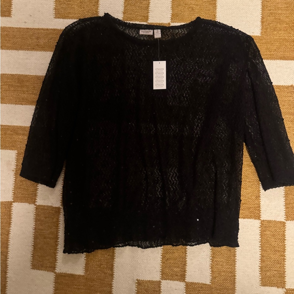 Chico's Black Sheer Top
